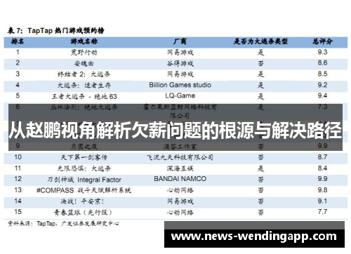 从赵鹏视角解析欠薪问题的根源与解决路径