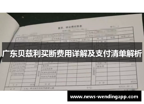 广东贝兹利买断费用详解及支付清单解析